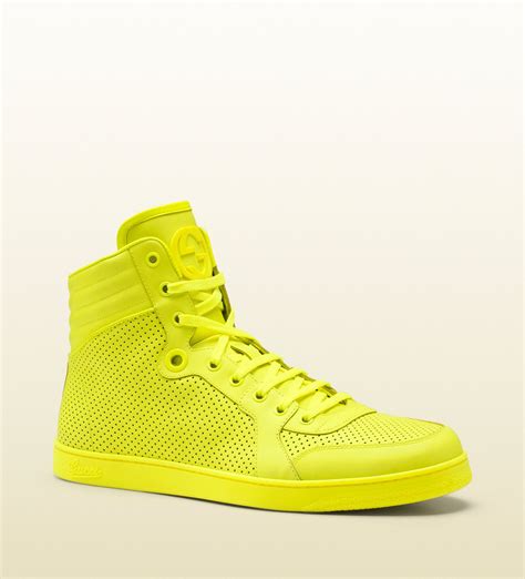 black and yellow gucci shoes|Gucci neon yellow sneakers.